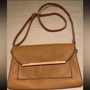 Tan  Flap Over Shoulder Bag
